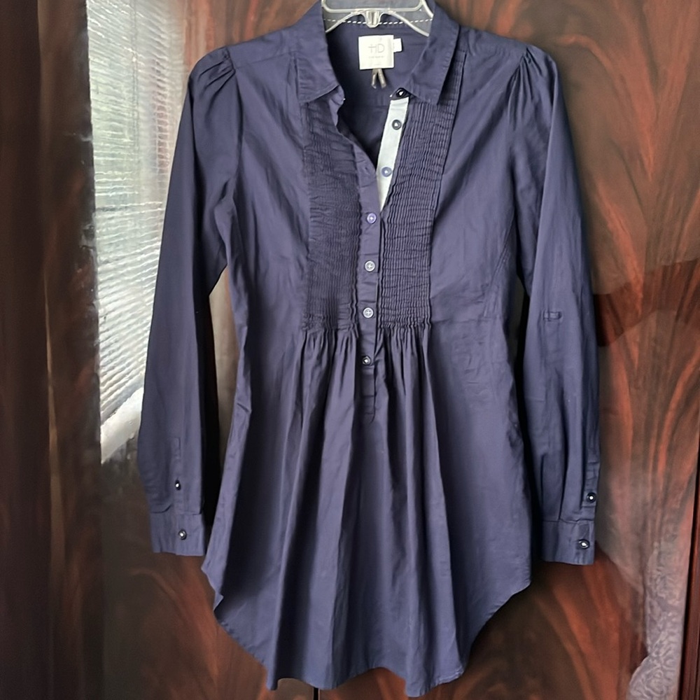 HD in Paris Dark Blue Tunic Blouse